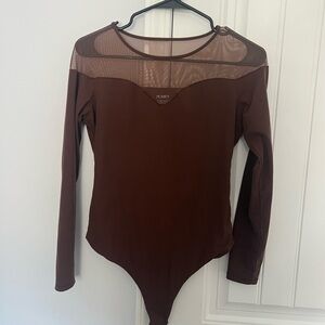 Brown Long Sleeve Bodysuit